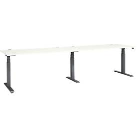 Schäfer Shop Select ERGO-T 2.0 Groot bureau, elektrische hoogteverstelling, rechthoekig, T-voet, B 3200 x D 800 x H 640-1300 mm, wit/antraciet