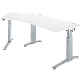 Schäfer Shop Genius Schäfer Shop  Genius Bureautafel 135° PLANOVA ERGOSTYLE, aanbouw links, eentraps elektrisch in hoogte verstelbaar, B 2165 mm, wit/blank aluminium
