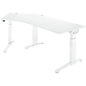 Schäfer Shop Genius Schäfer Shop  Genius Bureautafel 135° PLANOVA ERGOSTYLE, aanbouw links, eentraps elektrisch in hoogte verstelbaar, B 2165 mm, wit/wit