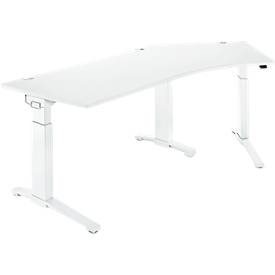 Schäfer Shop Genius Schäfer Shop  Genius Bureautafel 135° PLANOVA ERGOSTYLE, aanbouw rechts, eentraps elektrisch in hoogte verstelbaar, B 2165 mm, wit/wit