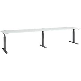 Schäfer Shop Select ERGO-T 2.0 Big desk, elektrische hoogteverstelling, rechthoekig, T-voet, B 3600 x D 800 x H 640-1300 mm, lichtgrijs/antraciet