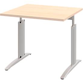 Bureautafel BARI, rechthoek, vorm A, C-poot, B 800 x D 800 mm, esdoornpatroon