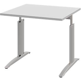 Bureautafel BARI, rechthoek, vorm A, C-poot, B 800 x D 800 mm, lichtgrijs