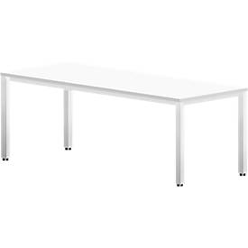 Bureautafel BEXXSTAR, rechthoekig, poot van vierkante buis, B 2000 x D 1000 x H 740 mm, wit