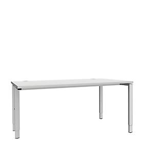 Schäfer Shop Genius Schäfer Shop  Genius Bureautafel MODENA FLEX, 4-poot rechthoekige buis, eenzijdig, B 1600 mm, lichtgrijs