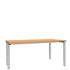 Schäfer Shop Genius Schäfer Shop  Genius Bureautafel MODENA FLEX, 4-poot rechthoekige buis, eenzijdig, B 1600 mm, beuken