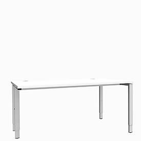 Schäfer Shop Genius Schäfer Shop  Genius Bureautafel MODENA FLEX, 4-poot rechthoekige buis, eenzijdig, B 1600 mm, wit