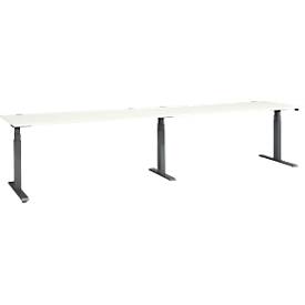 Schäfer Shop Select ERGO-T 2.0 Big desk, elektrische hoogteverstelling, rechthoekig, T-voet, B 3600 x D 800 x H 640-1300 mm, wit/antraciet