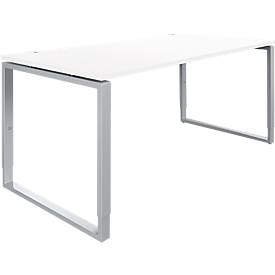 Schäfer Shop Genius bureau Modena Flex, in hoogte verstelbaar, rechthoekige vorm, beugelvoet, breedte 1600 mm, wit