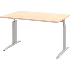 Bureautafel BARI, rechthoek, vorm A, C-poot, B 1200 x D 800 mm, esdoornpatroon