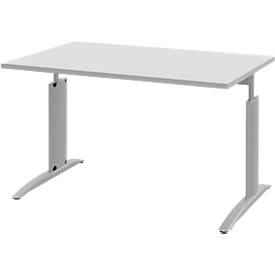 Bureautafel BARI, rechthoek, vorm A, C-poot, B 1200 x D 800 mm, lichtgrijs