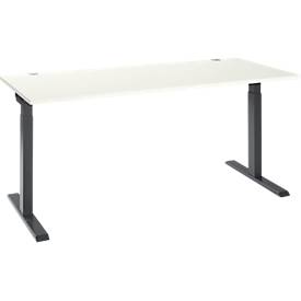 Schäfer Shop Select ERGO-T 2.0 schrijftafel, rechthoekig, T-voet, B 1800 x D 800 x H 675-895 mm, wit/antraciet