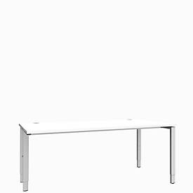 Schäfer Shop Genius Schäfer Shop  Genius Bureautafel MODENA FLEX, 4-poot rechthoekige buis, eenzijdig, B 1800 mm, wit