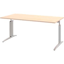 Bureautafel BARI, rechthoek, vorm A, C-poot, B 1600 x D 800 mm, esdoornpatroon