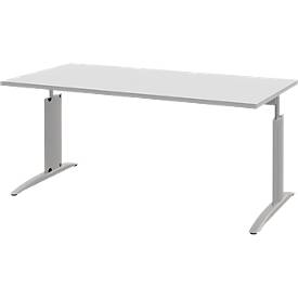 Bureautafel BARI, rechthoek, vorm A, C-poot, B 1600 x D 800 mm, lichtgrijs