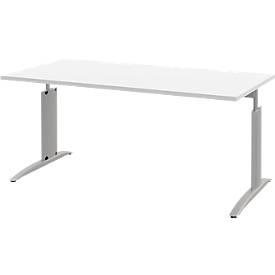 Bureautafel BARI, rechthoek, vorm A, C-poot, B 1600 x D 800 mm, wit