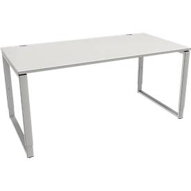 Schäfer Shop Genius bureau Modena Flex, in hoogte verstelbaar, rechthoekige vorm, beugelvoet, breedte 1600 mm, lichtgrijs