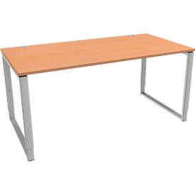 Schäfer Shop Genius bureau Modena Flex, in hoogte verstelbaar, rechthoekige vorm, boogvoet, breedte 1600 mm, beuken afwerking