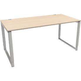 Schäfer Shop Genius bureau Modena Flex, in hoogte verstelbaar, rechthoekige vorm, boogvoet, breedte 1600 mm, ahorn afwerking