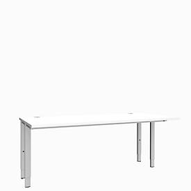 Schäfer Shop Genius Schäfer Shop  Genius Bureautafel MODENA FLEX, 4-poot rechthoekige buis, tweezijdig, B 1800 mm, wit