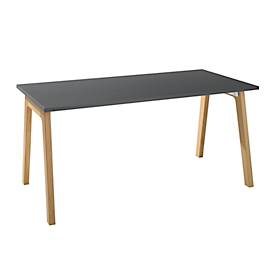 Schäfer Shop Select Start Off Houtbureau, rechthoekig, A-poot, B 1600 x D 800 x H 735 mm, grafiet/houtlook