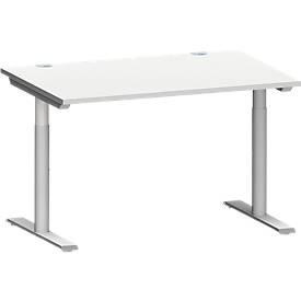 Schäfer Shop Genius MODENA FLEX bureau, T-poot ronde buis, B 1200 x D 800 mm, lichtgrijs