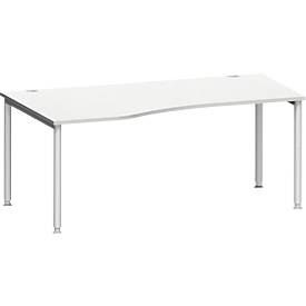 Schäfer Shop Genius Schäfer Shop  Genius Bureautafel in vrije vorm MODENA FLEX, aanbouw links B 1800 mm, lichtgrijs