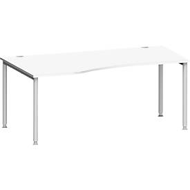 Schäfer Shop Genius Schäfer Shop  Genius Bureautafel in vrije vorm MODENA FLEX, aanbouw links B 1800 mm, wit