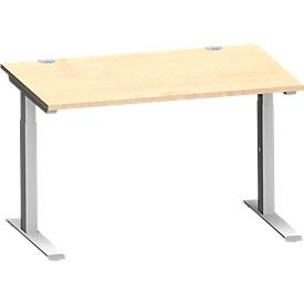 Schäfer Shop Genius bureau MODENA FLEX, C-voet rechthoekige buis, B 1200 x D 800 mm, ahorn/wit aluminium