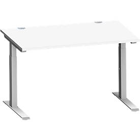 Schäfer Shop Genius bureau MODENA FLEX, C-voet rechthoekige buis, B 1200 x D 800 mm, wit/wit aluminium