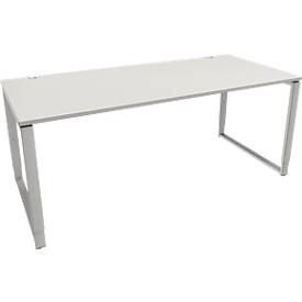 Schäfer Shop Genius bureau Modena Flex, in hoogte verstelbaar, rechthoekige vorm, beugelvoet, breedte 1800 mm, lichtgrijs