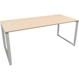 Schäfer Shop Genius bureau Modena Flex, in hoogte verstelbaar, rechthoekige vorm, boogvoet, breedte 1800 mm, ahorn afwerking