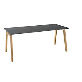 Schäfer Shop Select Start Off Houtbureau, rechthoekig, A-poot, B 1800 x D 800 x H 735 mm, grafiet/houtlook