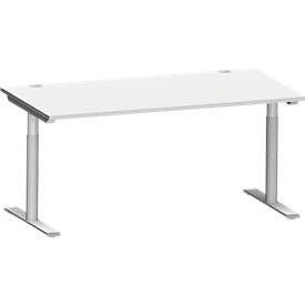 Schäfer Shop Genius bureau MODENA FLEX, T-poot ronde buis, B 1600 x D 800 mm, lichtgrijs