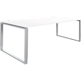 Schäfer Shop Genius bureau Modena Flex, in hoogte verstelbaar, rechthoekige vorm, beugelvoet, breedte 2000 mm, wit