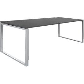 Schäfer Shop Genius bureau Modena Flex, in hoogte verstelbaar, rechthoekige vorm, beugelvoet, breedte 2000 mm, grafiet