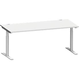 Schäfer Shop Genius MODENA FLEX bureau, T-poot ronde buis, B 1800 x D 800 mm, lichtgrijs