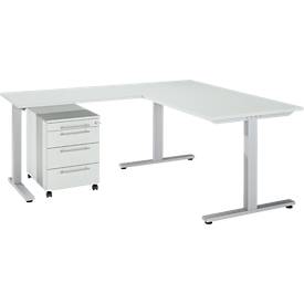 Schäfer Shop Select 3-delige kantoormeubelset Start Off bureau, rechthoekig, T-poot, B 1800 x D 800 x H 735 mm