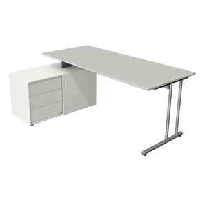 Kerkmann  Bureau Profi licht grijs met archiefkast 180x80cm