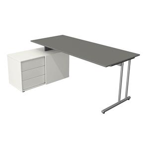 Kerkmann  Bureau Profi grafiet grijs met archiefkast 180x80cm