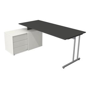 Kerkmann  Bureau Profi antraciet met archiefkast 180x80cm