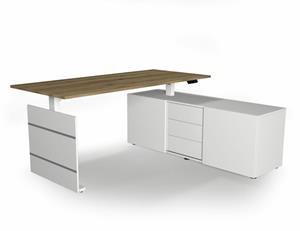Kerkmann Zit sta bureau Move-3 eiken 180cm elektrisch met archiefkast