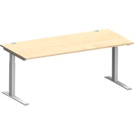 Schäfer Shop Genius bureau MODENA FLEX, C-voet rechthoekige buis, B 1800 x D 800 mm, ahorn/wit aluminium