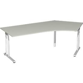 Hoekbureautafel 135° PALENQUE, C-poot, handmatig in hoogte verstelbaar, hoek rechts, B 2165 x D