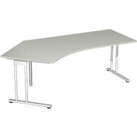 Hoekbureautafel 135° PALENQUE, C-poot, hoek links, B 2165 x D 800/1130 x H 680-820 mm,