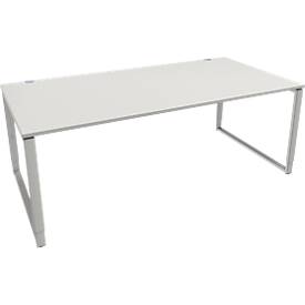 Schäfer Shop Genius bureau Modena Flex, in hoogte verstelbaar, rechthoekige vorm, beugelvoet, breedte 2000 mm, lichtgrijs