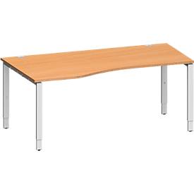 Schäfer Shop Genius bureau MODENA FLEX, aanbouw links, B 1800 mm, beuk