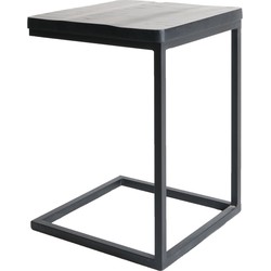 Home67  Laptoptafel Roos - Zwart blad - Zwart onderstel