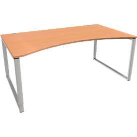Schäfer Shop Genius Schäfer Shop  Genius Bureau MODENA FLEX, met cockpitplaat, poten, B 1800 mm, beuken/wit aluminium, met cockpitplaat en poten