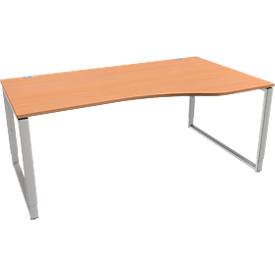 Schäfer Shop Genius Schäfer Shop  Genius Free-form bureau MODENA FLEX, ijzer-op-onderstel, handmatig in hoogte verstelbaar, uitschuifbaar rechts, B 1800 mm, afwerking in beukenhout